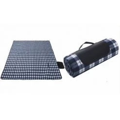 DENUOTOP Plaid Et Couverture Couverture Tapis De Pique-Nique, Étanche, Pliable, Pour Camping, Plage, Jardin, Avec Poignée, Couverture Pour Pique-Nique Avec Envers Imperméable 200 X 200 Cm-Bleu Et Blanc -Plaid et couverture Soldes 57589163 2