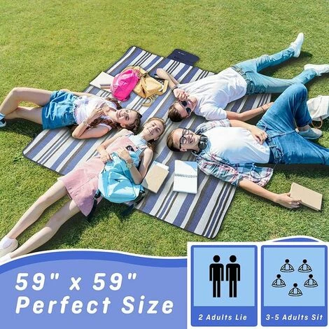 QERSTA Grande Couverture De Pique-Nique Tapis De Camping Imperméable Et Résistant Au Sable Pour Les Concerts En Famille, La Plage, Le Parc 4 QERSTA Grande Couverture De Pique-Nique Tapis De Camping Imperméable Et Résistant Au Sable Pour Les Concerts En Famille, La Plage, Le Parc – Image 2