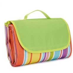 AIDUCHO Couverture De Pique-Nique 145*180CM, Pliable Tapis Plage Surface Imperméable Et Sans Sable, Tapis Pique Niques Pour Plage, Le Parc, La Randonnée, Le Camping, Idéal Pour Les Voyages En Famille-bandes Arc-en-ciel