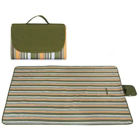 AIDUCHO Couverture De Pique-Nique 195*200CM, Pliable Tapis Plage Surface Imperméable Et Sans Sable, Tapis Pique Niques Pour Plage, Le Parc, La Randonnée, Le Camping, Idéal Pour Les Voyages En Famille- Bande Vert Armée 4 AIDUCHO Couverture De Pique-Nique 195*200CM, Pliable Tapis Plage Surface Imperméable Et Sans Sable, Tapis Pique Niques Pour Plage, Le Parc, La Randonnée, Le Camping, Idéal Pour Les Voyages En Famille- Bande Vert Armée – Image 2