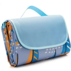 AIDUCHO Couverture De Pique-Nique 145*200CM, Pliable Tapis Plage Surface Imperméable Et Sans Sable, Tapis Pique Niques Pour Plage, Le Parc, La Randonnée, Le Camping, Idéal Pour Les Voyages En Famille-Charme Mer