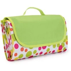 AIDUCHO Couverture De Pique-Nique 145*200CM, Pliable Tapis Plage Surface Imperméable Et Sans Sable, Tapis Pique Niques Pour Plage, Le Parc, La Randonnée, Le Camping, Idéal Pour Les Voyages En Famille-pois