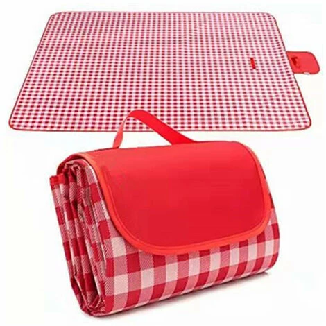 AIDUCHO Couverture De Pique-Nique 195*200CM, Pliable Tapis Plage Surface Imperméable Et Sans Sable, Tapis Pique Niques Pour Plage, Le Parc, La Randonnée, Le Camping, Idéal Pour Les Voyages En Famille-grille Rouge Et Blanche 3 AIDUCHO Couverture De Pique-Nique 195*200CM, Pliable Tapis Plage Surface Imperméable Et Sans Sable, Tapis Pique Niques Pour Plage, Le Parc, La Randonnée, Le Camping, Idéal Pour Les Voyages En Famille-grille Rouge Et Blanche