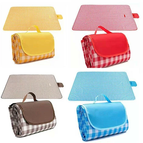 AIDUCHO Couverture De Pique-Nique 195*200CM, Pliable Tapis Plage Surface Imperméable Et Sans Sable, Tapis Pique Niques Pour Plage, Le Parc, La Randonnée, Le Camping, Idéal Pour Les Voyages En Famille-grille Rouge Et Blanche 4 AIDUCHO Couverture De Pique-Nique 195*200CM, Pliable Tapis Plage Surface Imperméable Et Sans Sable, Tapis Pique Niques Pour Plage, Le Parc, La Randonnée, Le Camping, Idéal Pour Les Voyages En Famille-grille Rouge Et Blanche – Image 2
