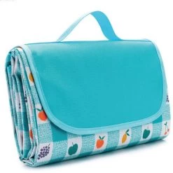 AIDUCHO Couverture De Pique-Nique 145*200CM, Pliable Tapis Plage Surface Imperméable Et Sans Sable, Tapis Pique Niques Pour Plage, Le Parc, La Randonnée, Le Camping, Idéal Pour Les Voyages En Famille-treillis De Fruits
