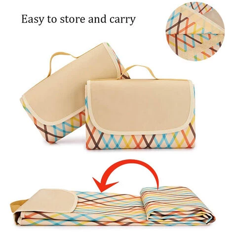 AIDUCHO Couverture De Pique-Nique 145*180CM, Pliable Tapis Plage Surface Imperméable Et Sans Sable, Tapis Pique Niques Pour Plage, Le Parc, La Randonnée, Le Camping, Idéal Pour Les Voyages En Famille-petites Feuilles De Mouche 6 AIDUCHO Couverture De Pique-Nique 145*180CM, Pliable Tapis Plage Surface Imperméable Et Sans Sable, Tapis Pique Niques Pour Plage, Le Parc, La Randonnée, Le Camping, Idéal Pour Les Voyages En Famille-petites Feuilles De Mouche – Image 4