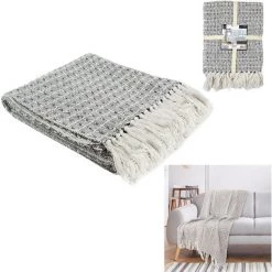 PLAID ET JETE DE LIT PLAID ETHNIQUE POINTILLE 120X150CM