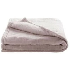 DOMIVA Couverture Microdoux - Microfibre 100% Polyester - Uni - Taupe - 100 X 150 Cm