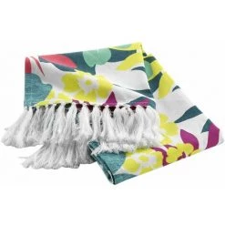 DOUCEUR D'INTÉRIEUR Fouta à Franges 100x200 Cm Hawai Coton - Bleu