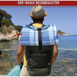 Kueatily Travel Blanket With Aluminum Back, Picnic Blanket, Camping Blanket, Beach Blanket, With Carry Handle 200 X 200 Cm -Plaid et couverture Soldes 57984835 2