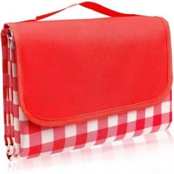 PERLE RARE Couverture De Pique-Niques Imperméable, 100x 150 CM Tapis De Camping Extra Large Étanche Résistant Au Sable Pour Jardin Park Travel (Rouge)