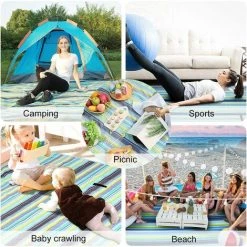 PERLE RARE Couverture Pique Nique Impermeable 150x180,Nappe Exterieur Plaid Pique-Nique Tapis Picnic Lavable Pour Camping,Parc,Cour - Picnic Blanket Pliable -Plaid et couverture Soldes 58039586 4