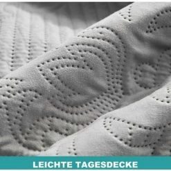 OUSUDELA Couvre Lit 220x240cm - Dessus De Lit 2 Personnes Matelassée Moderne, Boutis Couvre-Lit En Microfibre Décoratif Réversible Léger Hypoallergénique Doux à Motif Floral Moderne, Gris -Plaid et couverture Soldes 58207631 2