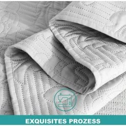 OUSUDELA Couvre Lit 220x240cm - Dessus De Lit 2 Personnes Matelassée Moderne, Boutis Couvre-Lit En Microfibre Décoratif Réversible Léger Hypoallergénique Doux à Motif Floral Moderne, Gris -Plaid et couverture Soldes 58207631 3