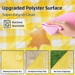 BENOBBY KIDS Couverture De Pique-nique Extérieure Lavable En Machine 200 X 200 à Carreaux Jaunes, Tapis De Pique-nique Pliable Imperméable Et Résistant Au Sable Avec 3 Couches De Film En Aluminium épais, Coutures Ultrasoniques, Convient Pour La Plage, Le Camping, Le P 10 BENOBBY KIDS Couverture De Pique-nique Extérieure Lavable En Machine 200 X 200 à Carreaux Jaunes, Tapis De Pique-nique Pliable Imperméable Et Résistant Au Sable Avec 3 Couches De Film En Aluminium épais, Coutures Ultrasoniques, Convient Pour La Plage, Le Camping, Le P -Plaid et couverture Soldes 58330695 4