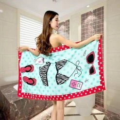 TINOR Serviette De Plage En Microfibre Serviette Douce, Légère, , Parfaite Pour Les Voyages, Le Camping, Plage, Natation, Sport，Et Divers Pique-niques En Plein Air,150*70cm -Plaid et couverture Soldes 58345638 3