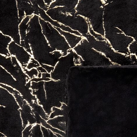 BELIANI Couverture En Polyester Noir 180x130cm - Noir 7 BELIANI Couverture En Polyester Noir 180x130cm - Noir – Image 5