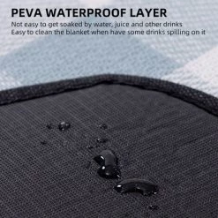 LIFCAUSAL Couverture De Plage De Pique-nique Extra Large Imperméable Lavable 3 Couches épaisses Douces Pour La Peau Pliable Portable Tapis De Pique-nique Pour Les Vacances De Week-end 200 * 200 Cm -Plaid et couverture Soldes 58381242 5