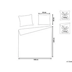 BELIANI Plaid En Polyester Gris 220x160cm - Gris -Plaid et couverture Soldes 58439062 3