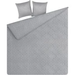 BELIANI Plaid En Polyester Gris 220x160cm - Gris -Plaid et couverture Soldes 58439062 4