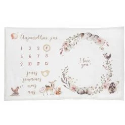 ATMOSPHERA KIDS Couverture âge étape Bébé Nature - Longueur 120 Largeur 80 Epaisseur 0,5cm - Rose