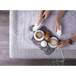 Adler AD 7426 Chauffe-lit Électrique 150 X 160cm, 3 Niveaux De Température, Lavable 120W Blanc - Blanc -Plaid et couverture Soldes 58535671 5