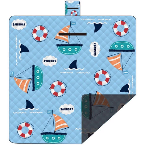 AIDUCHO Couverture De Pique-nique Imperméable Couverture Extérieure Pliable Pique-nique Pratique Tapis Fourre-tout Pour Plage Camping Randonnée (voilier 200*200CM) 3 AIDUCHO Couverture De Pique-nique Imperméable Couverture Extérieure Pliable Pique-nique Pratique Tapis Fourre-tout Pour Plage Camping Randonnée (voilier 200*200CM)