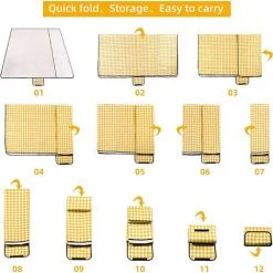 AIDUCHO Couverture De Pique-Nique Tapis De Plage Imperméable Tapis De Pique-Nique Lavable Léger Avec Poignée Jaune à Carreaux Pour Randonnée Voyage Camping En Plein Air,Parcs,200cm * 200cm -Plaid et couverture Soldes 58662545 5