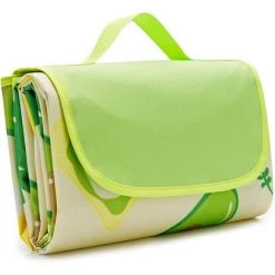 AIDUCHO Couverture De Pique-nique 145*180 Cm, Couverture De Plage Imperméable Pliable Avec Poignée De Transport, Tapis De Pique-nique Extérieur Anti-sable Pour Camping Familial, Randonnée Et Activités De Plage (avocat)