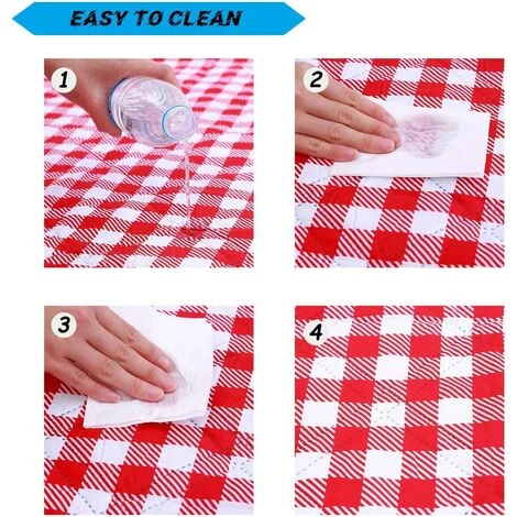 AIDUCHO Couverture De Pique-Nique Tapis De Plage Imperméable 200×200cm Tapis De Pique-Nique Lavable Léger Avec Poignée Rouge à Carreaux Pour Randonnée Voyage Camping En Plein Air,Parcs 7 AIDUCHO Couverture De Pique-Nique Tapis De Plage Imperméable 200×200cm Tapis De Pique-Nique Lavable Léger Avec Poignée Rouge à Carreaux Pour Randonnée Voyage Camping En Plein Air,Parcs – Image 5