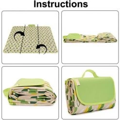 AIDUCHO Couverture De Pique-nique Extérieure Imperméable Extra Large Pouvant être Pliée, Couverture De Camping, Adaptée Au Camping En Plein Air Et Au Tapis De Plage De Randonnée (150 * 100 Cm) -Plaid et couverture Soldes 58662584 4