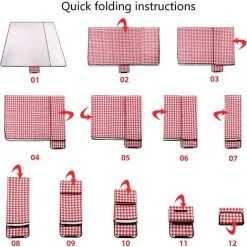 AIDUCHO Couverture De Pique-nique Tapis De Plage Imperméable 150 × 200 Cm Tapis De Pique-nique Lavable Léger Avec Poignée à Carreaux Rouges Pour La Randonnée, Les Voyages, Le Camping En Plein Air, Les Parcs -Plaid et couverture Soldes 58662617 4