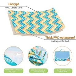 AIDUCHO Couverture De Pique-nique 145 X 200 Cm, Couverture De Plage Imperméable Pliable Avec Poignée De Transport, Tapis De Pique-nique Extérieur Anti-sable Pour Camping Familial, Randonnée Et Activités De Plage (ensoleillé) -Plaid et couverture Soldes 58662621 3