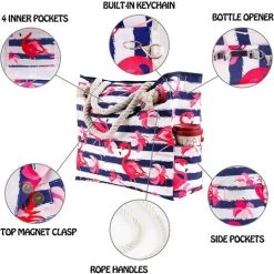 AIDUCHO Sac De Plage Extra Large Pour Femme, Fourre-tout En Toile Surdimensionnée étanche Au Sable Avec Poches Pour La Natation, Le Yoga, La Piscine, Les Accessoires De Voyage En Famille, Les Fournitures De Vacances, Le Flamant Rose Tropical Hawaïen 9 AIDUCHO Sac De Plage Extra Large Pour Femme, Fourre-tout En Toile Surdimensionnée étanche Au Sable Avec Poches Pour La Natation, Le Yoga, La Piscine, Les Accessoires De Voyage En Famille, Les Fournitures De Vacances, Le Flamant Rose Tropical Hawaïen -Plaid et couverture Soldes 58662623 3