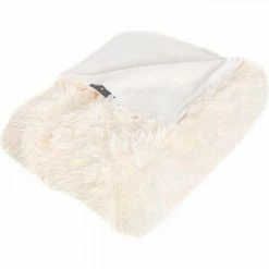 ATMOSPHERA Plaid A Fourrure Long - 120 X 160 Cm - Ecru