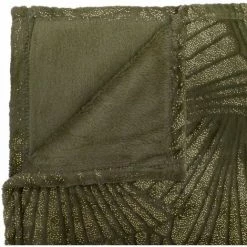 ATMOSPHERA Plaid 3D 125 X 150 Kaki Doré -Plaid et couverture Soldes 58670245 2