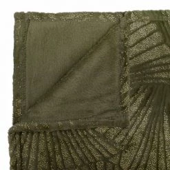 ATMOSPHERA Plaid Flanelle 3D Kaki Doré - 180 X 230 Cm -Plaid et couverture Soldes 58670254 2