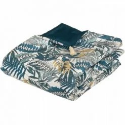 ATMOSPHERA Edredon Velours Imprimé Tropik - 80 X 180 Cm