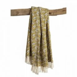 Plaid Imprimé Udaipur - Jaune - 100% Coton - 130 X 150 Cm - DEKO 5 Plaid Imprimé Udaipur - Jaune - 100% Coton - 130 X 150 Cm - DEKO -Plaid et couverture Soldes 58670370 2