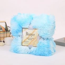 AIDUCHO Couverture Confortable En Fourrure Couverture De Salon Microfibre Couverture En Polaire Couverture De Canapé Couverture De Climatisation De Jour Lumière Pour Canapé-lit (Tie Dye - Bleu Aqua130 X 160 Cm)