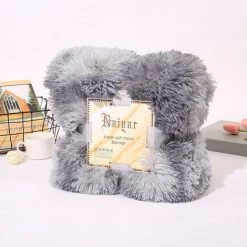 AIDUCHO Couverture Confortable En Fourrure Couverture De Salon Microfibre Couverture En Polaire Couverture De Canapé Couverture De Climatisation De Jour Lumière Pour Canapé-lit (Tie Dye - Gris Foncé80x120CM)