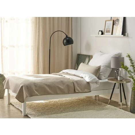 BELIANI Plaid En Polyester Gris 220x160cm - Gris 4 BELIANI Plaid En Polyester Gris 220x160cm - Gris – Image 2