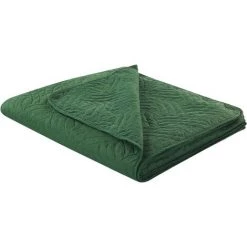 BELIANI Plaid En Polyester Vert 220x160cm - Vert 11 BELIANI Plaid En Polyester Vert 220x160cm - Vert -Plaid et couverture Soldes 58758136 5