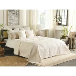 BELIANI Plaid En Polyester Beige 240x220cm - Beige -Plaid et couverture Soldes 58758146 2