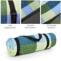 BEARSU Couverture De Pique-Nique Imperméable, Couverture Pliable De Camping,Tapis De Jeux,Grand Tapis étanche,pour Camping, Plage, Jardin, Parc, BBQ, Randonnée, Voyage Etc (200 * 150cm) -Plaid et couverture Soldes 58784228 3