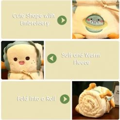 TANCYCO Rouleau De Couverture Polaire Couvertures De Jet Pliables Mignonnes Avec Ficelle Pour Safa De Voiture De Bureau à Domicile (Orange Carrot-90X115cm) -Plaid et couverture Soldes 58894190 4