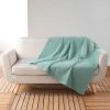 1001KDO POUR LA MAISON Plaid 125 X 150 Cm Gaufrettes Vert Celadon