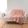1001KDO POUR LA MAISON Plaid 125 X 150 Cm Gaufrettes Rose -Plaid et couverture Soldes 58994687 1