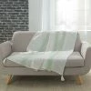 1001KDO POUR LA MAISON Plaid Coton 125 X 150 Cm Indira Menthe -Plaid et couverture Soldes 58994688 1