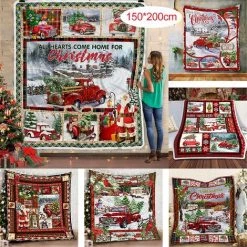 Kueatily Cardinals Red Truck Je Suis Toujours Avec Toi Couverture De Couette -Plaid et couverture Soldes 59011133 3